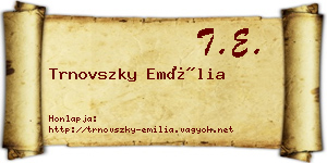 Trnovszky Emília névjegykártya